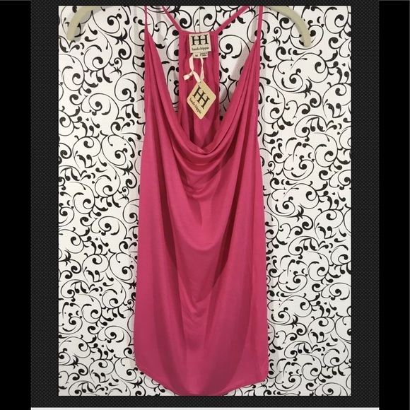 Haute Hippie Tops - Haute Hippie pink cowl neck racer back tank top